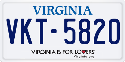 VA license plate VKT5820