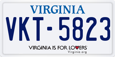 VA license plate VKT5823