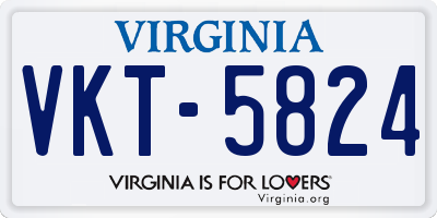 VA license plate VKT5824