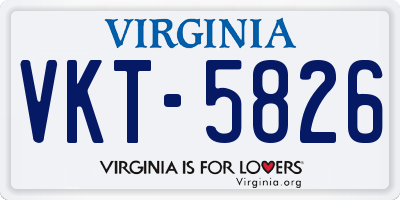 VA license plate VKT5826