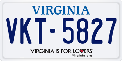 VA license plate VKT5827