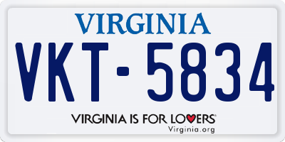 VA license plate VKT5834
