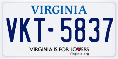 VA license plate VKT5837