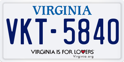 VA license plate VKT5840