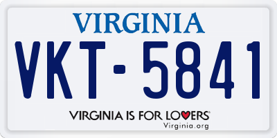 VA license plate VKT5841