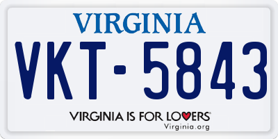 VA license plate VKT5843
