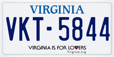 VA license plate VKT5844
