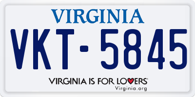 VA license plate VKT5845
