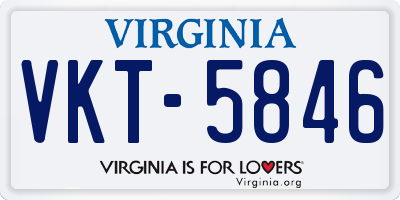 VA license plate VKT5846