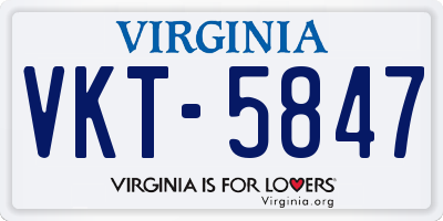 VA license plate VKT5847