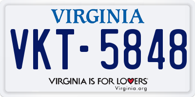 VA license plate VKT5848