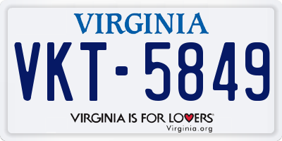 VA license plate VKT5849
