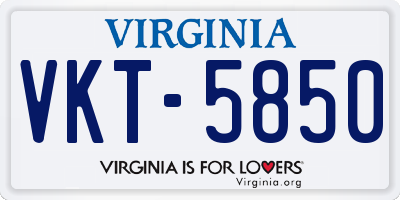 VA license plate VKT5850