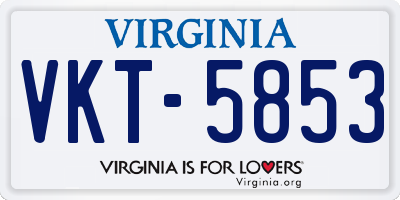 VA license plate VKT5853