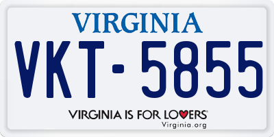 VA license plate VKT5855