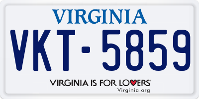 VA license plate VKT5859