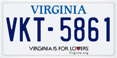 VA license plate VKT5861