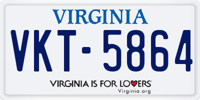 VA license plate VKT5864