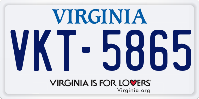 VA license plate VKT5865