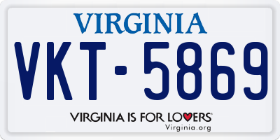 VA license plate VKT5869