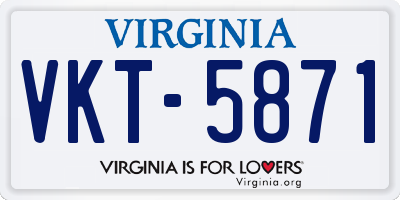 VA license plate VKT5871