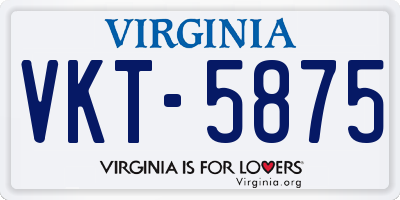 VA license plate VKT5875