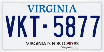 VA license plate VKT5877