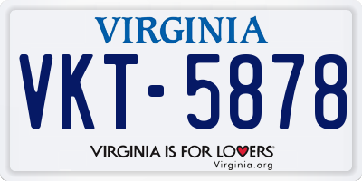 VA license plate VKT5878