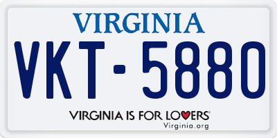 VA license plate VKT5880