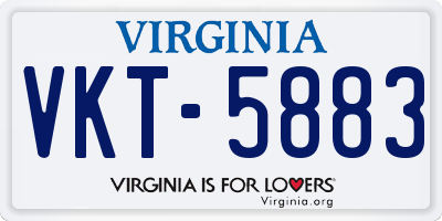 VA license plate VKT5883