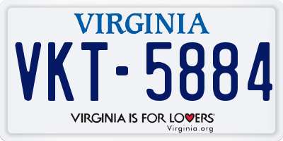 VA license plate VKT5884