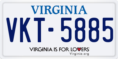 VA license plate VKT5885