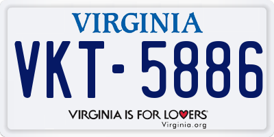 VA license plate VKT5886