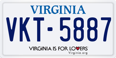 VA license plate VKT5887