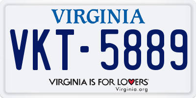 VA license plate VKT5889