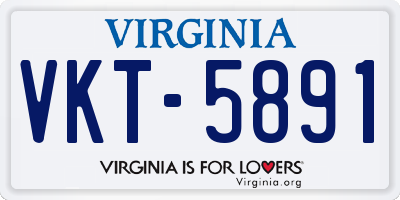 VA license plate VKT5891