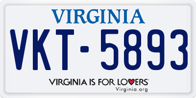 VA license plate VKT5893