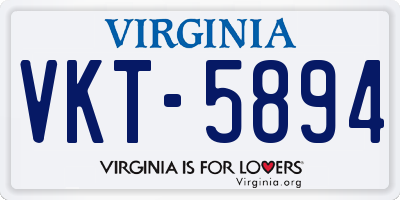VA license plate VKT5894