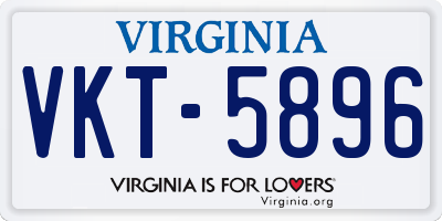 VA license plate VKT5896