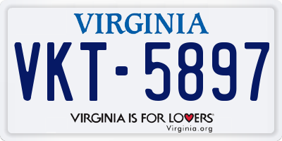 VA license plate VKT5897