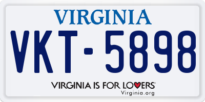 VA license plate VKT5898