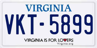 VA license plate VKT5899
