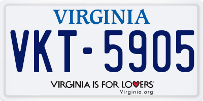 VA license plate VKT5905