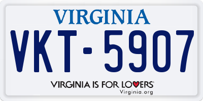 VA license plate VKT5907