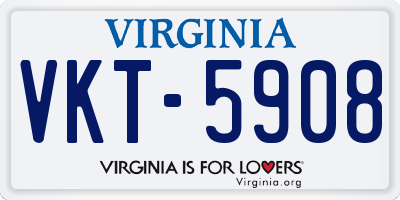 VA license plate VKT5908