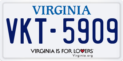 VA license plate VKT5909