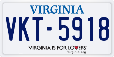 VA license plate VKT5918