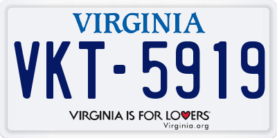 VA license plate VKT5919