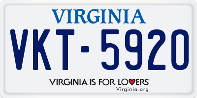 VA license plate VKT5920