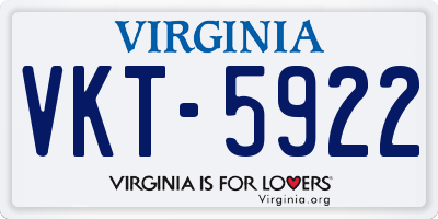 VA license plate VKT5922